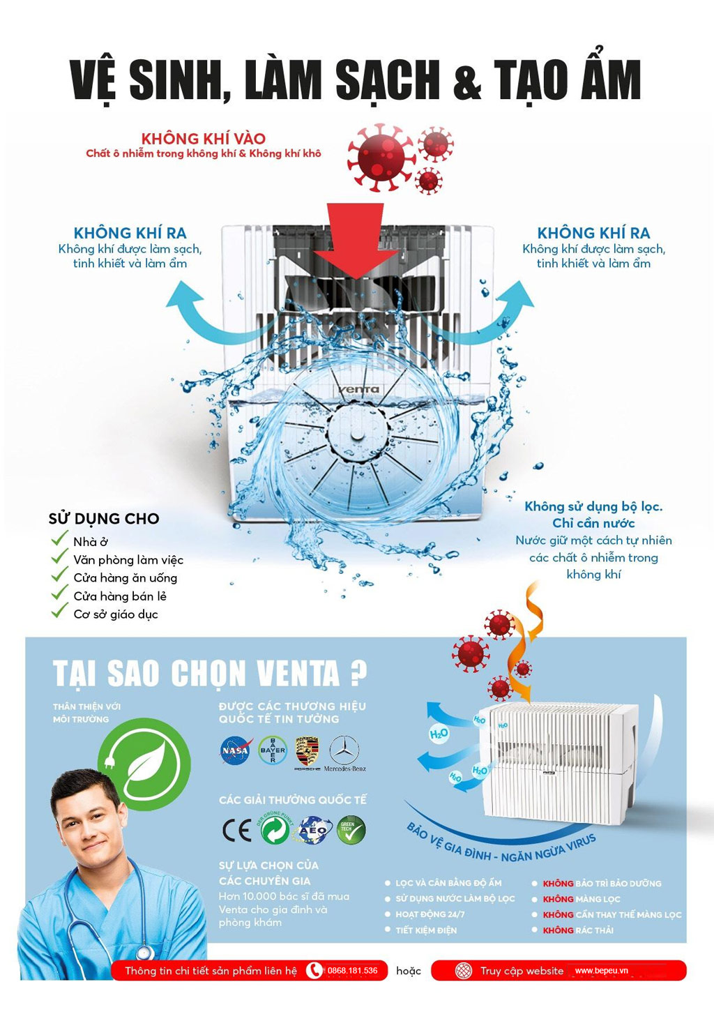 máy lọc không khí bù ẩm venta