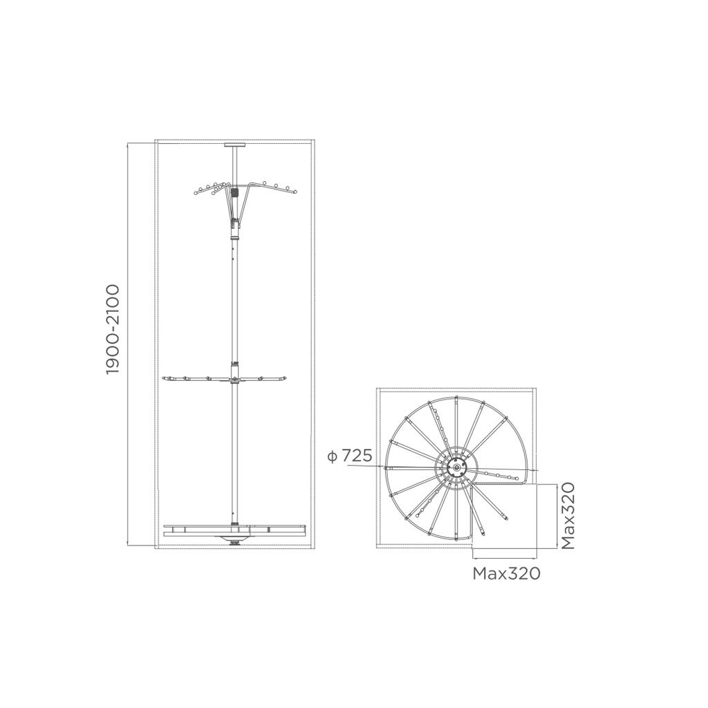 Góc xoay quần áo Higold 703552