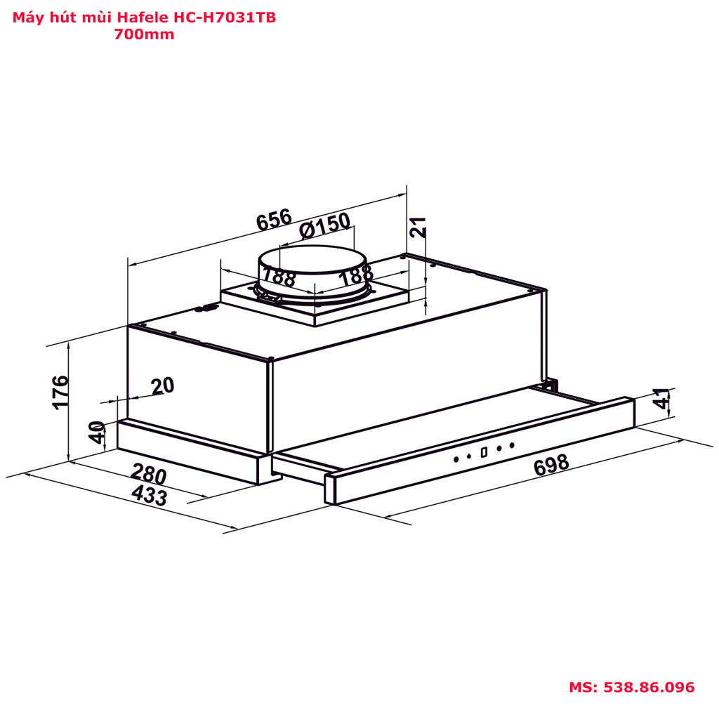 Máy hút mùi Hafele HC-H7031TB 538.86.096