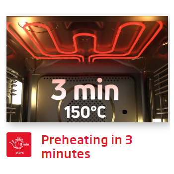 Lò nướng Fagor 8H-185BSM A Pre heating in 3 minutes