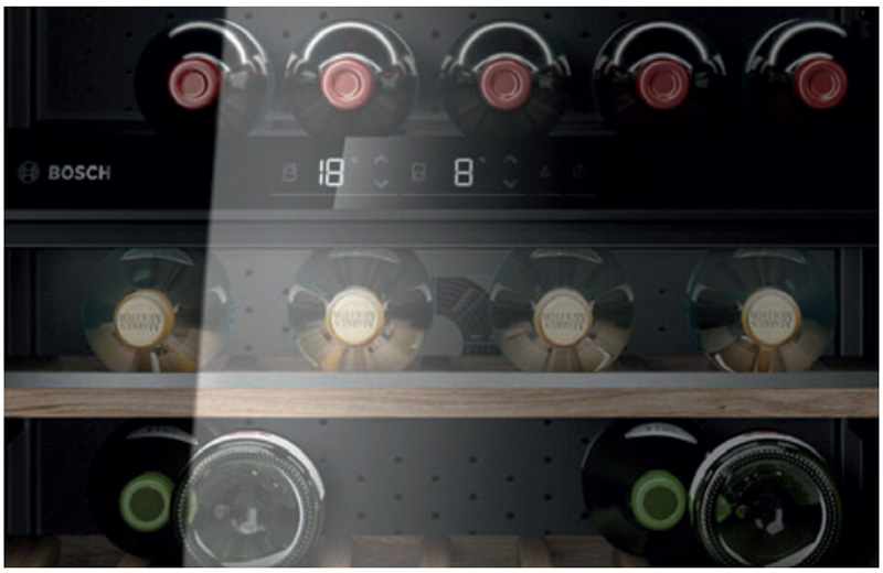 Tủ rượu Bosch cửa kính 3 lớp chống tia UV
