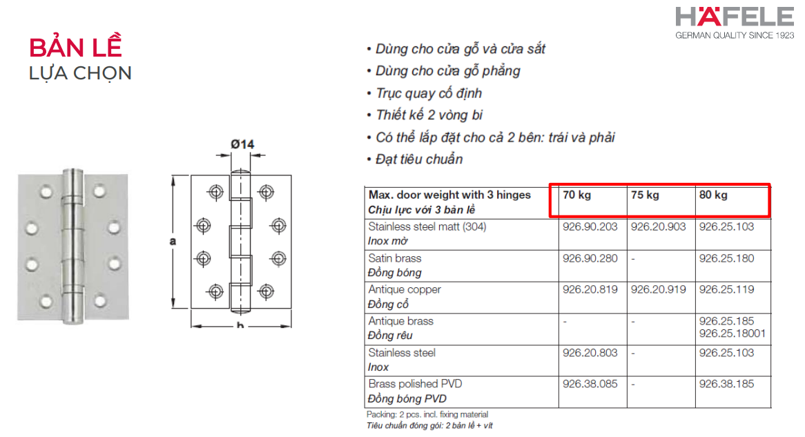 5 lưu ý chọn bản lề cửa đi