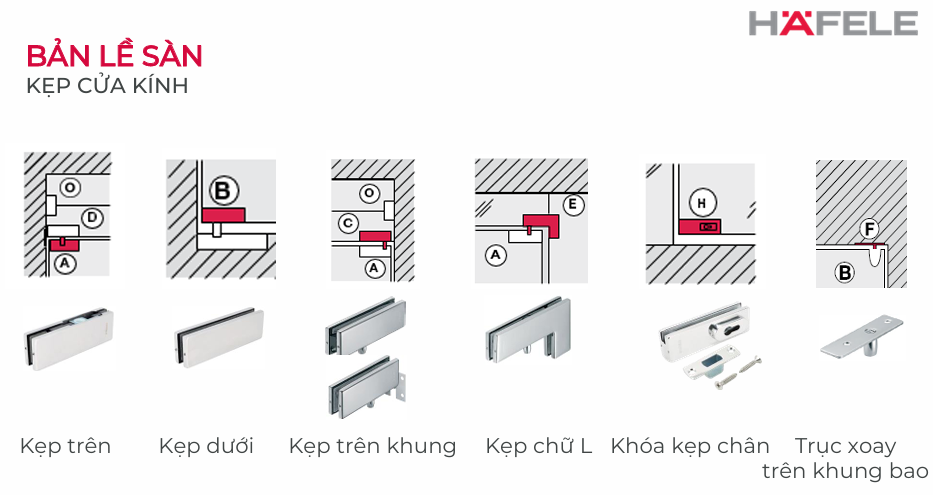 Bản lề sàn hafele