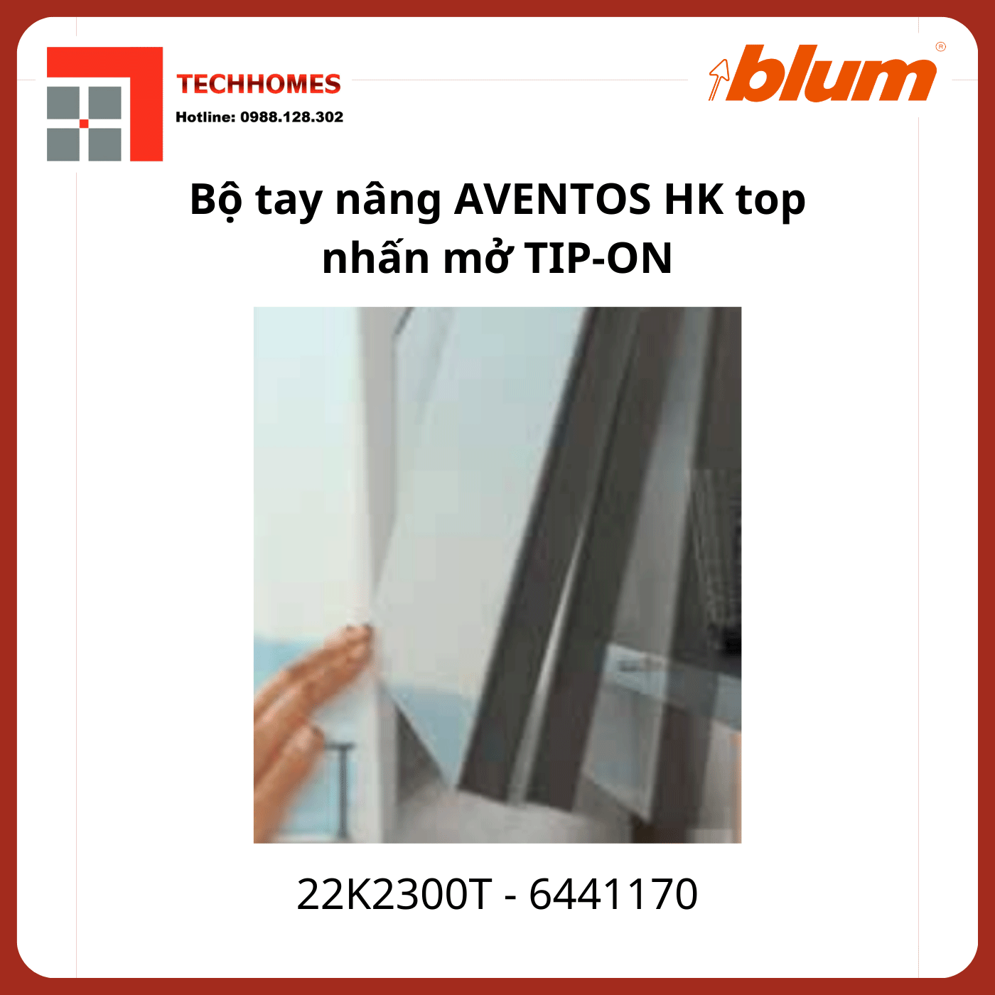 Bộ tay nâng Blum AVENTOS HK top nhấn mở 22K2300T 6441170