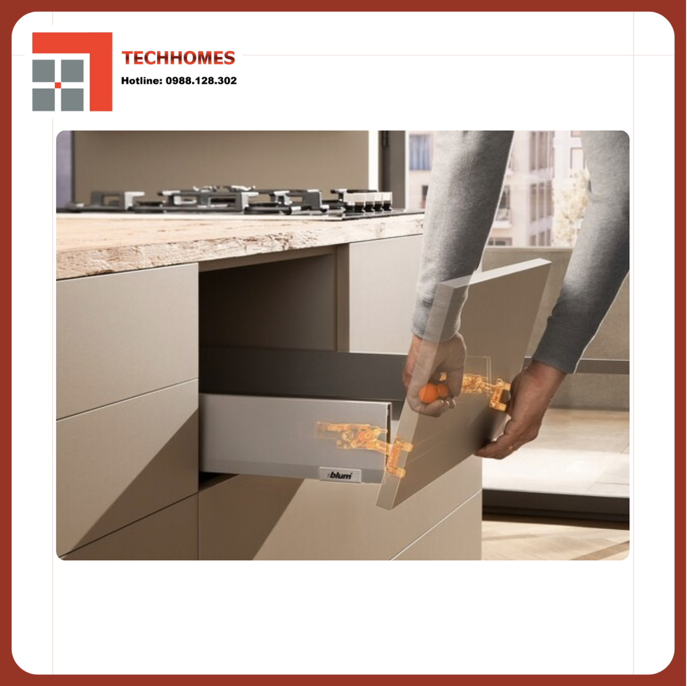 CÁCH LẮP ĐẶT RAY HỘP NHẤN MỞ BLUM 