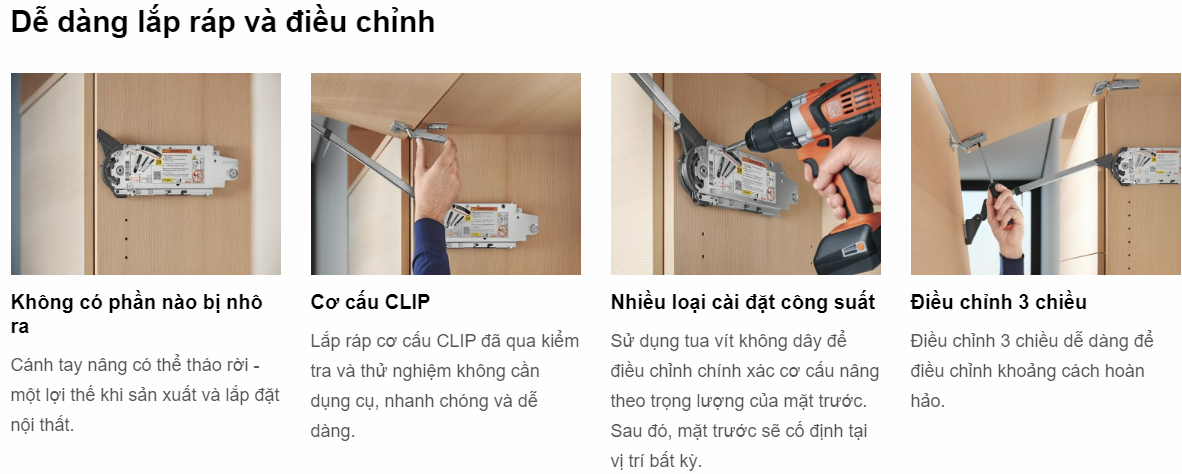 CÁNH CHỈNH SỬA TAY NÂNG BLUM HAY BỊ KẸT