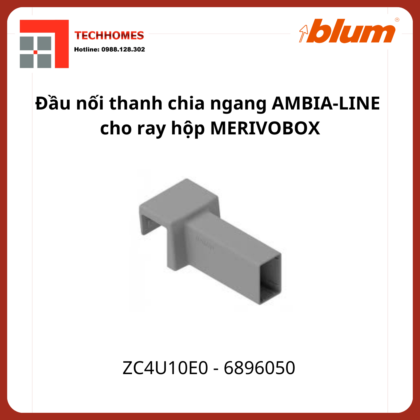 Đầu nối thanh chia ngang AMBIA-LINE cho ray hộp MERIVOBOX ZC4U10E0 6896050