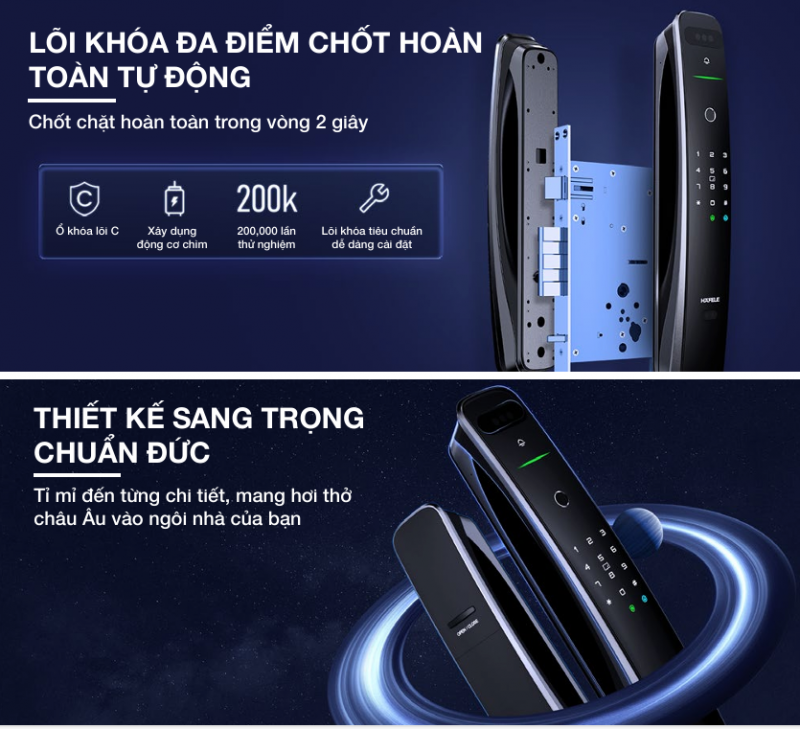 KHÓA ĐIỆN TỬ HAFELE PP9100 912.20.697 3D FACE ID