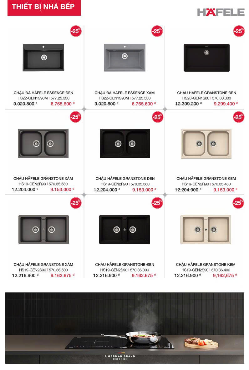 KHUYẾN MÃI CHẬU VÀ VÒI HAFELE QUÝ 3. 2025