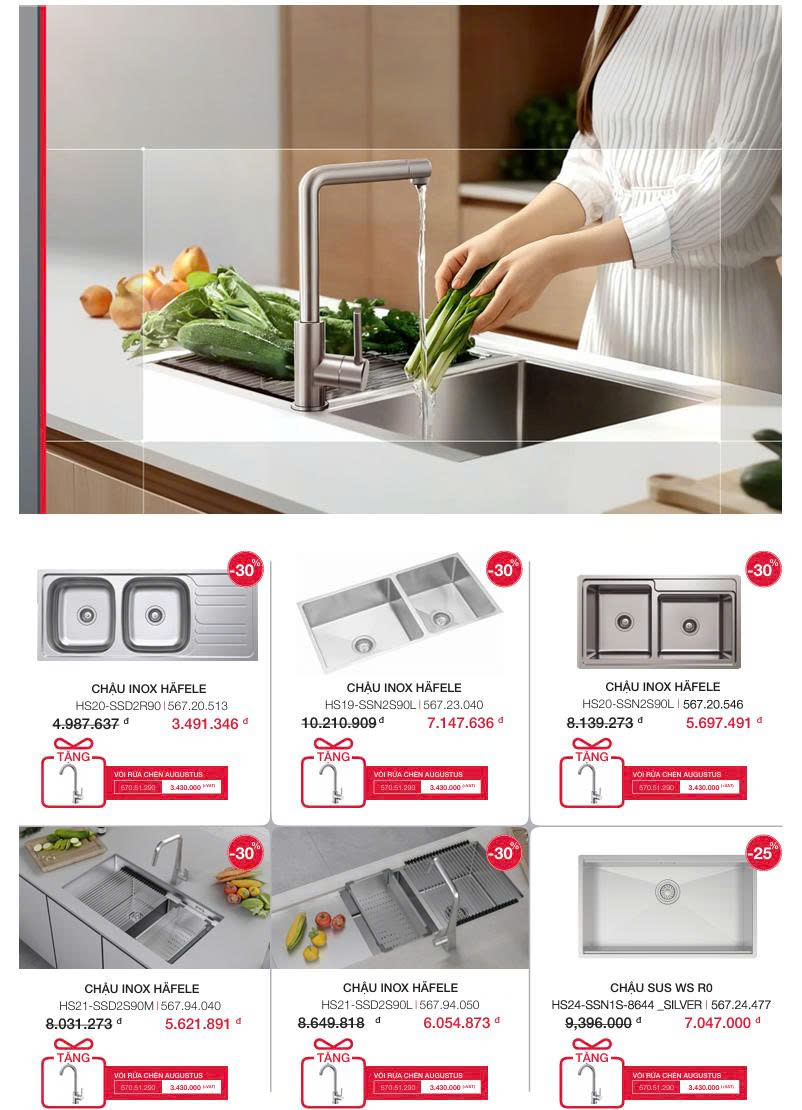 KHUYẾN MÃI CHẬU VÀ VÒI HAFELE QUÝ 3. 2025