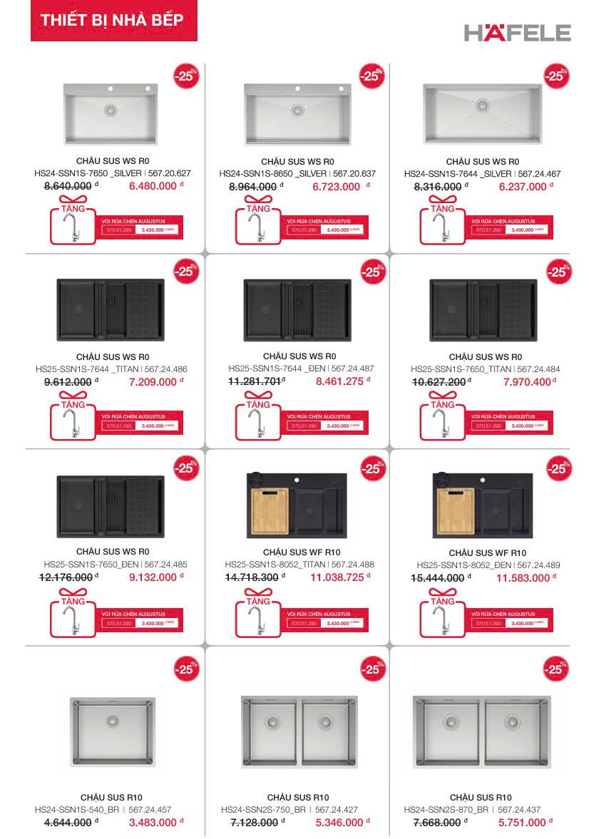 KHUYẾN MÃI CHẬU VÀ VÒI HAFELE QUÝ 3. 2025