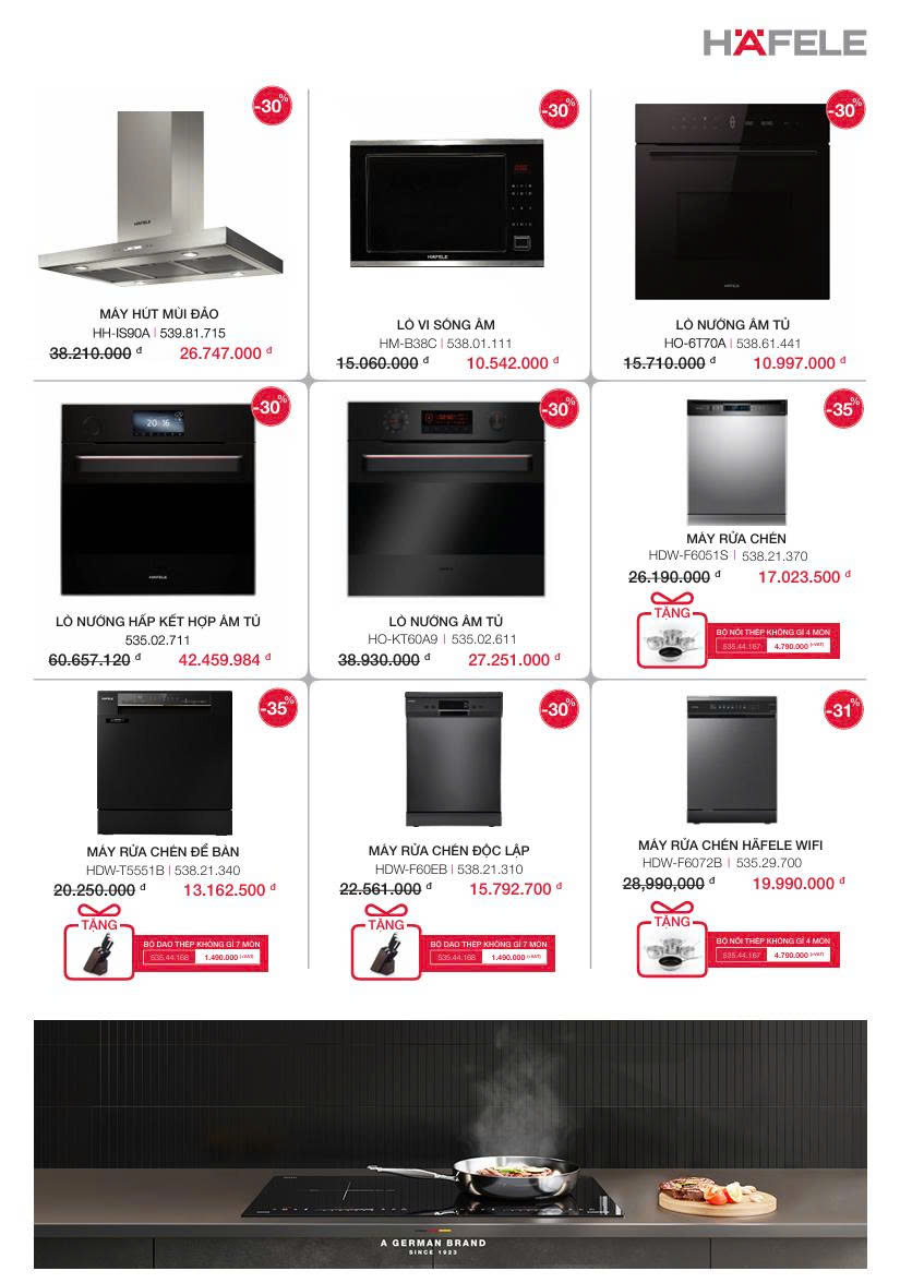 KHUYẾN MÃI THIẾT BỊ BẾP HAFELE QUÝ 3. 2025