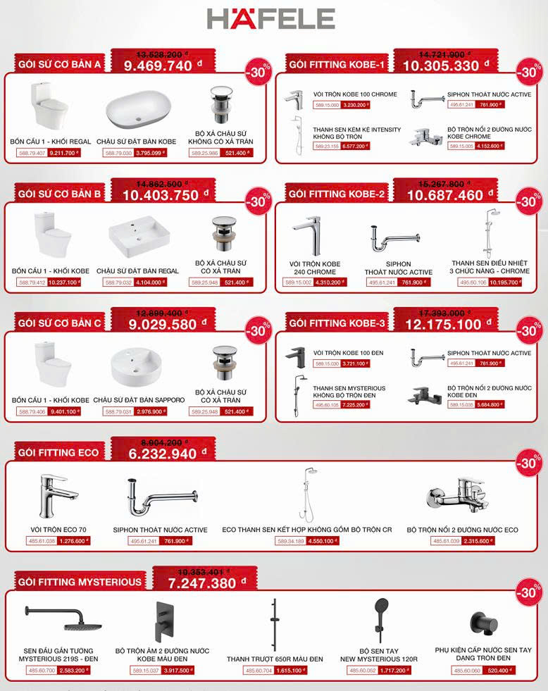 KHUYẾN MÃI THIẾT BỊ VỆ SINH HAFELE QUÝ 3. 2025