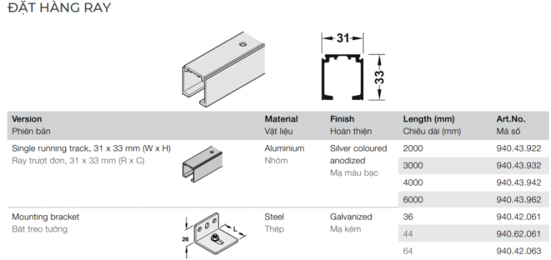 LẮP ĐẶT CỬA  TRƯỢT HAFELE 120 P