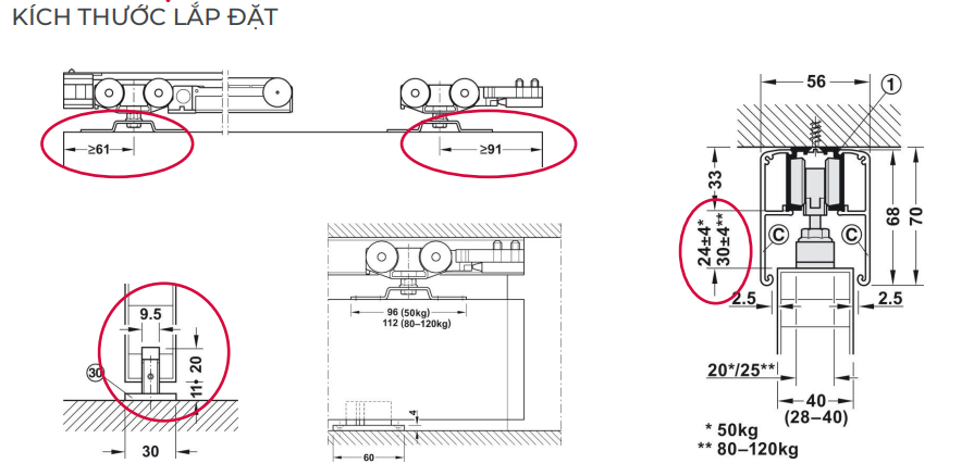 LẮP ĐẶT CỬA  TRƯỢT HAFELE 120 P