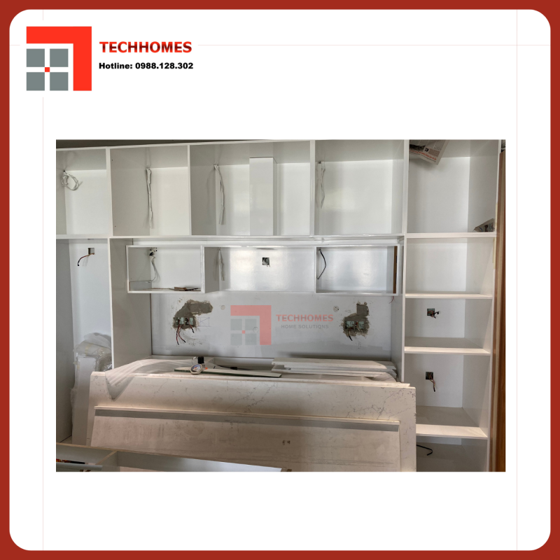 Lắp đặt phụ kiện Blum tay nâng điện