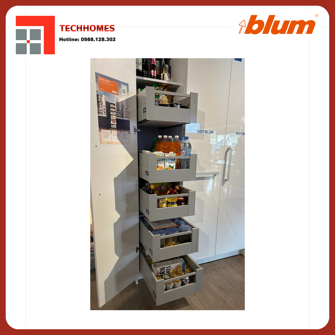 Lắp đặt tủ đồ khô Blum
