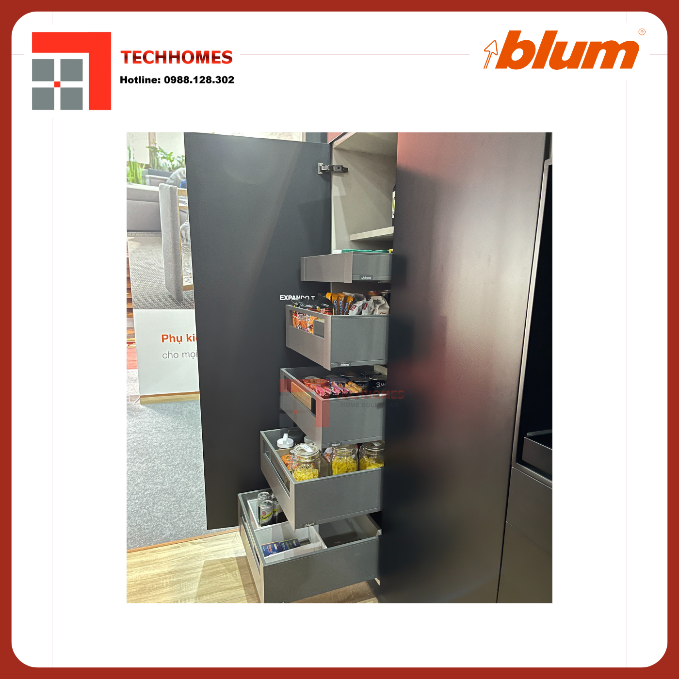 Lắp đặt tủ đồ khô Blum