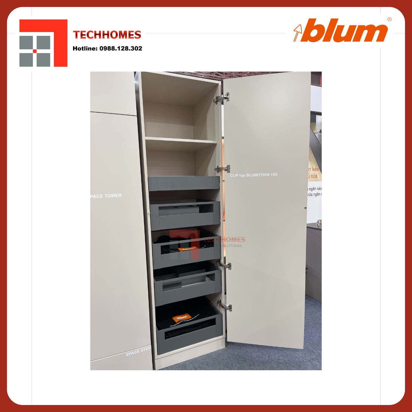 Lắp đặt tủ đồ khô Blum