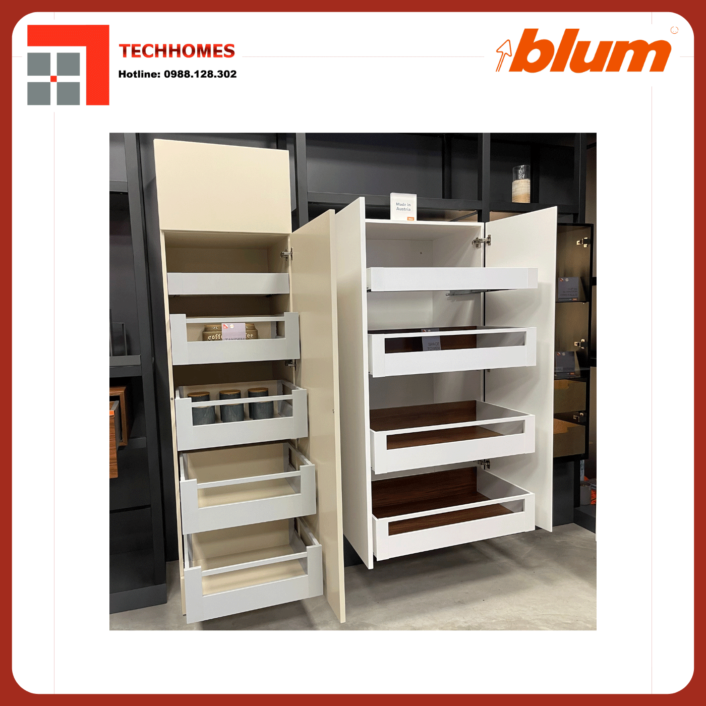 Lắp đặt tủ đồ khô Blum