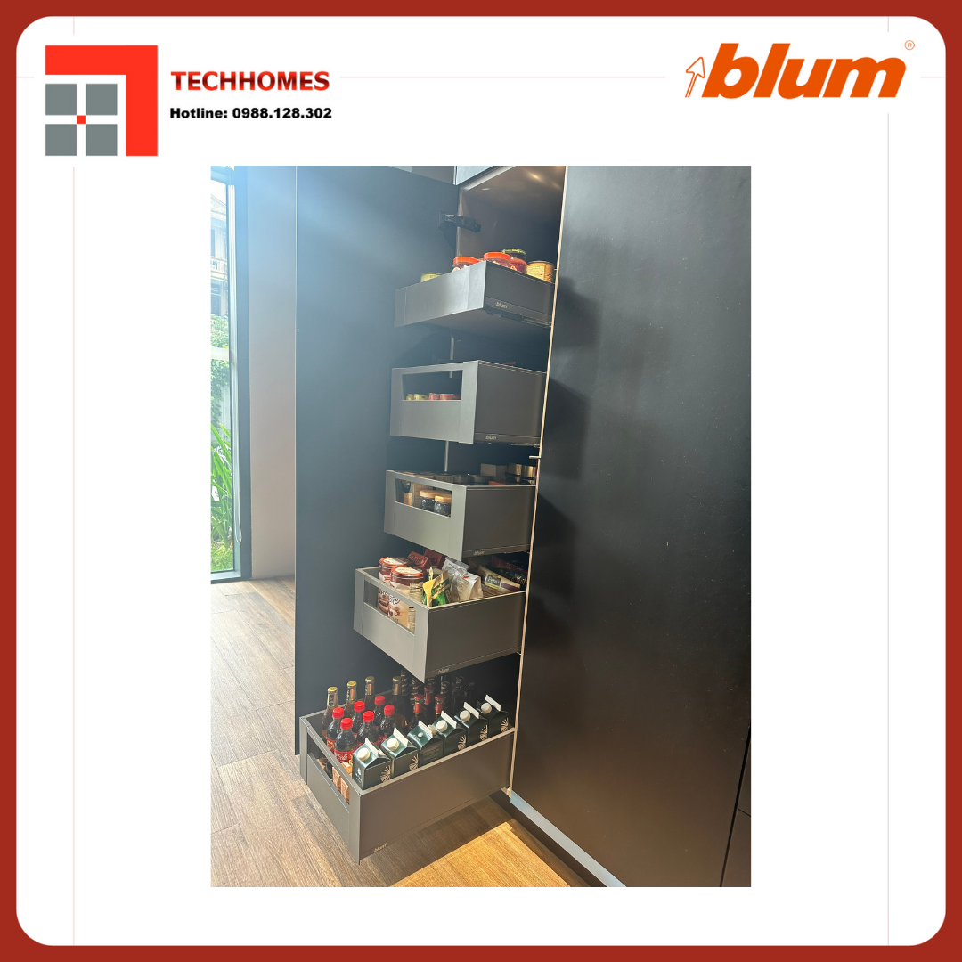 Lắp đặt tủ đồ khô blum