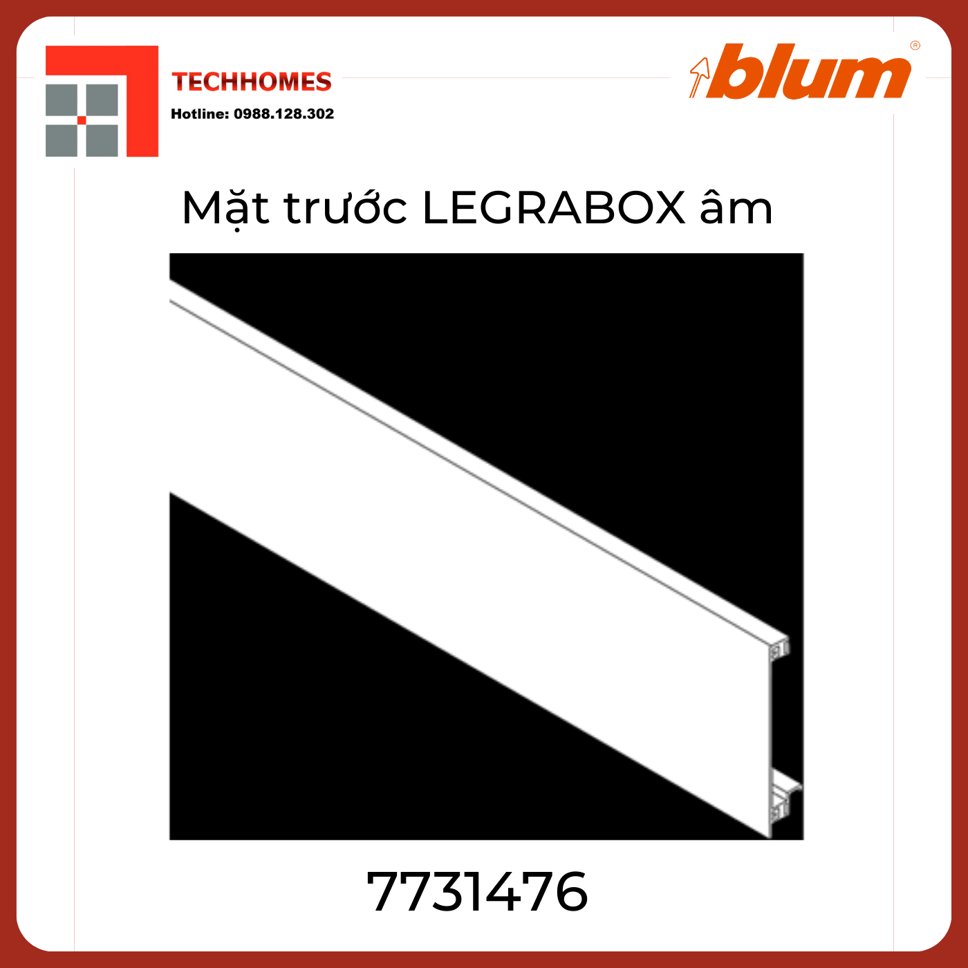 Mặt trước LEGRABOX Blum ZV7.1043C01 7731476