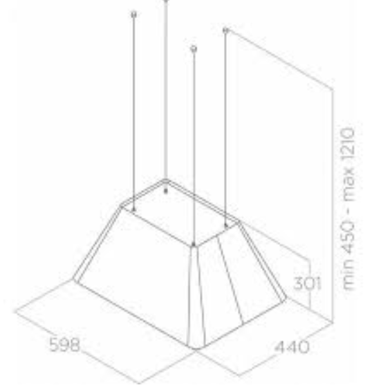 Máy hút mùi đảo Elica IKONA LIGHT WH/F/60 PRF0165083