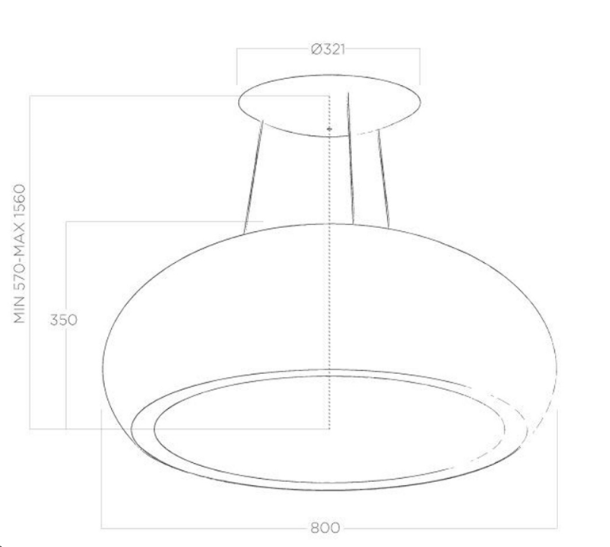 Máy hút mùi đảo Elica SEASHELL BL/F/80 PRF0098393