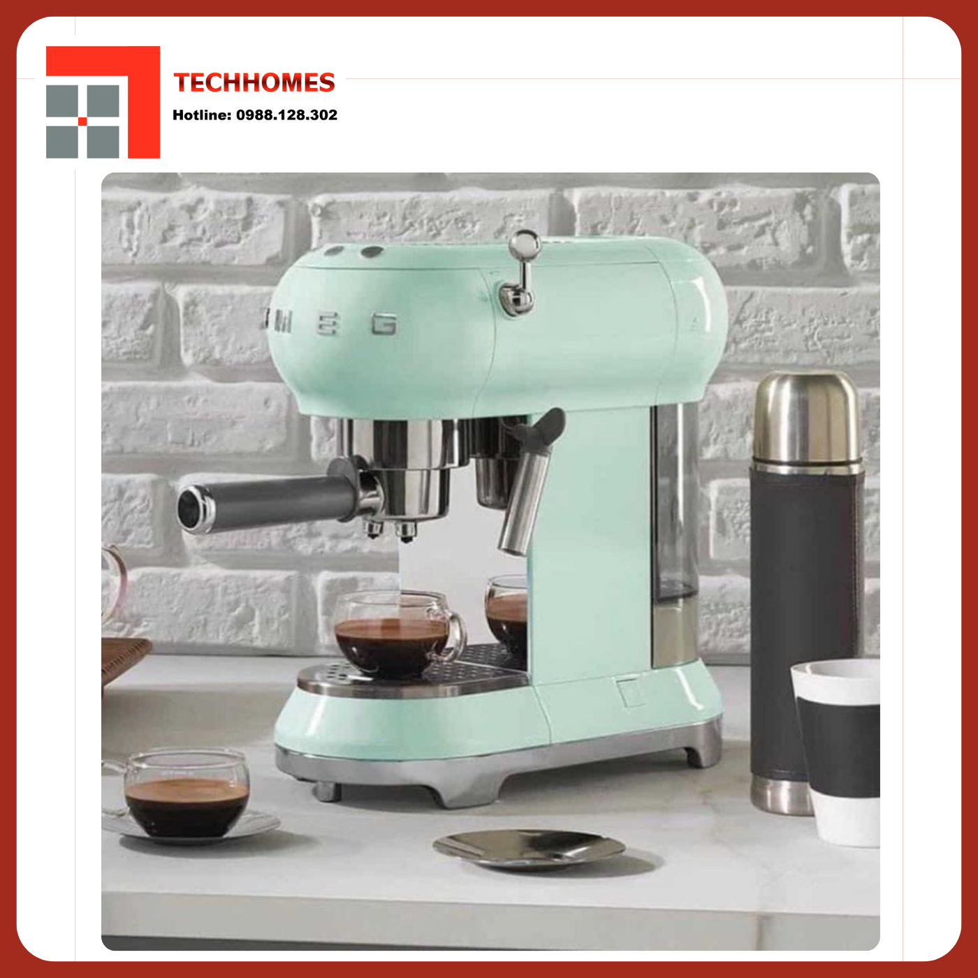 Máy Pha Cà Phê Hafele Smeg ECF01PGEU( màu xanh da trời) (535.43.651)