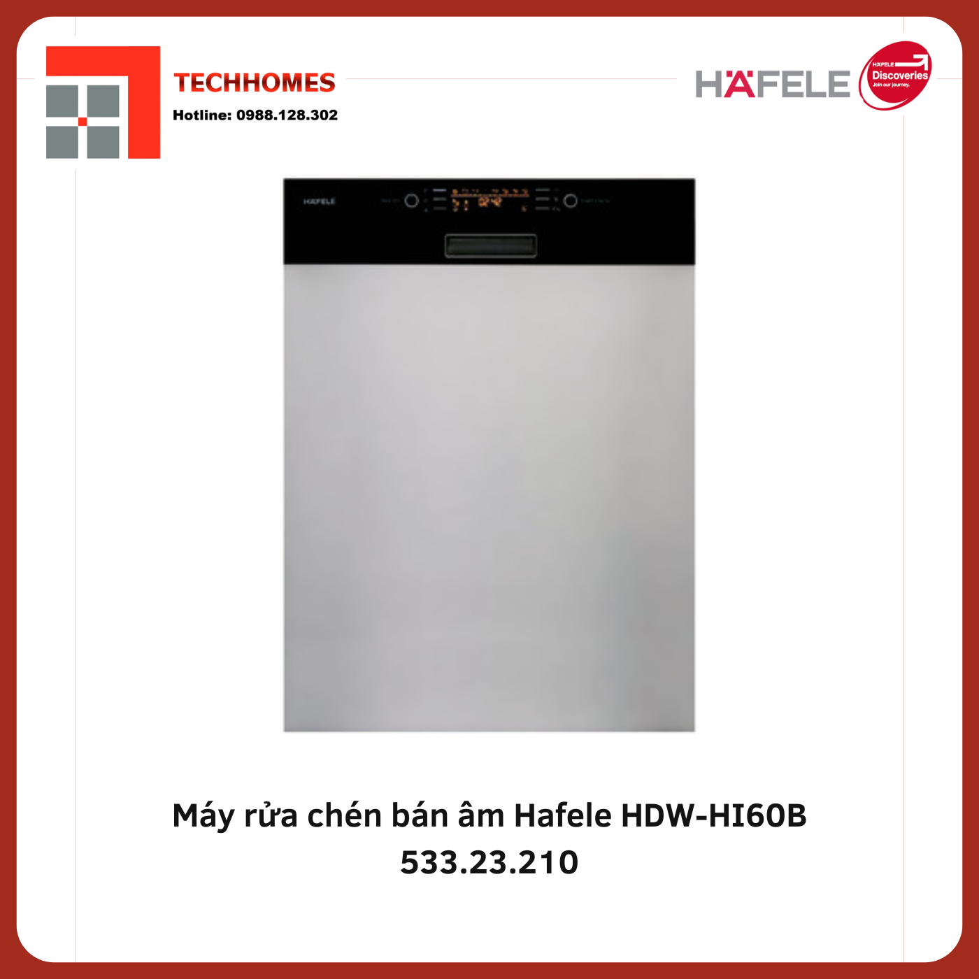 Máy rửa chén bán âm Hafele HDW-HI60B 533.23.210