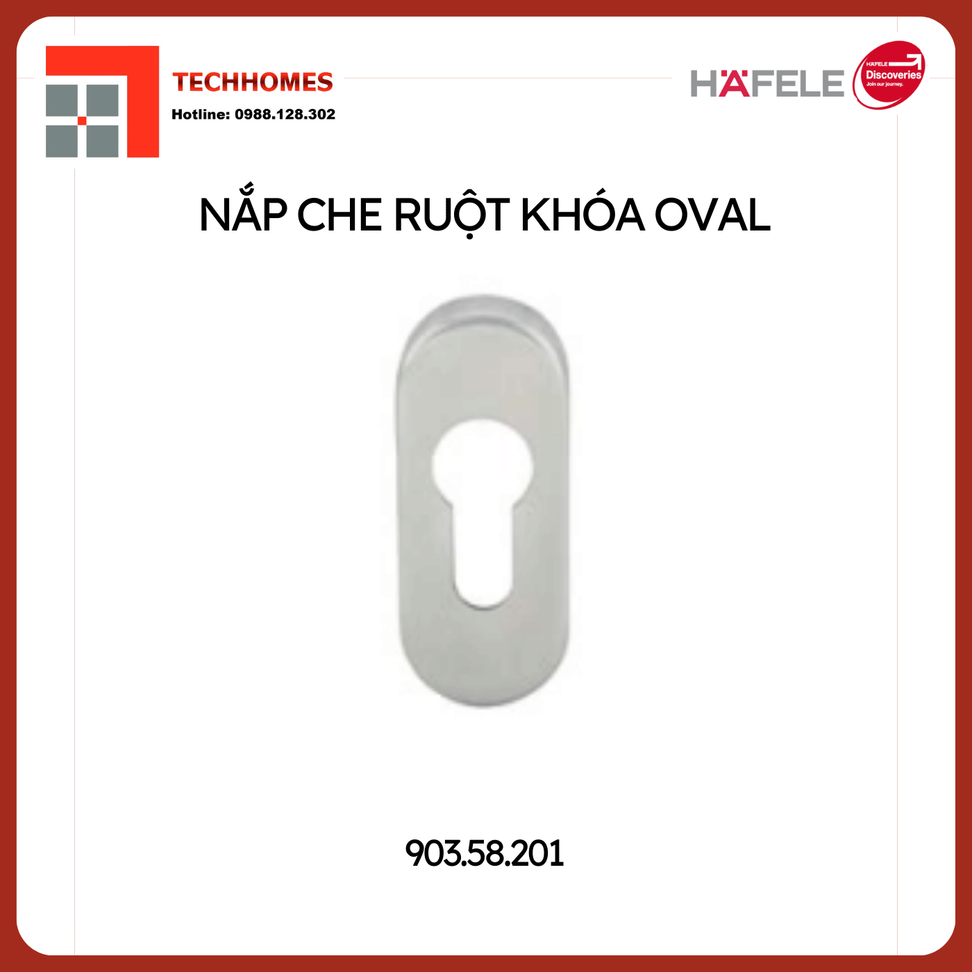 Nắp che ruột khóa oval Hafele 903.58.201