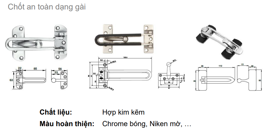 Phụ kiện cửa Hafele