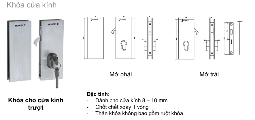 Phụ kiện cửa kính hafele
