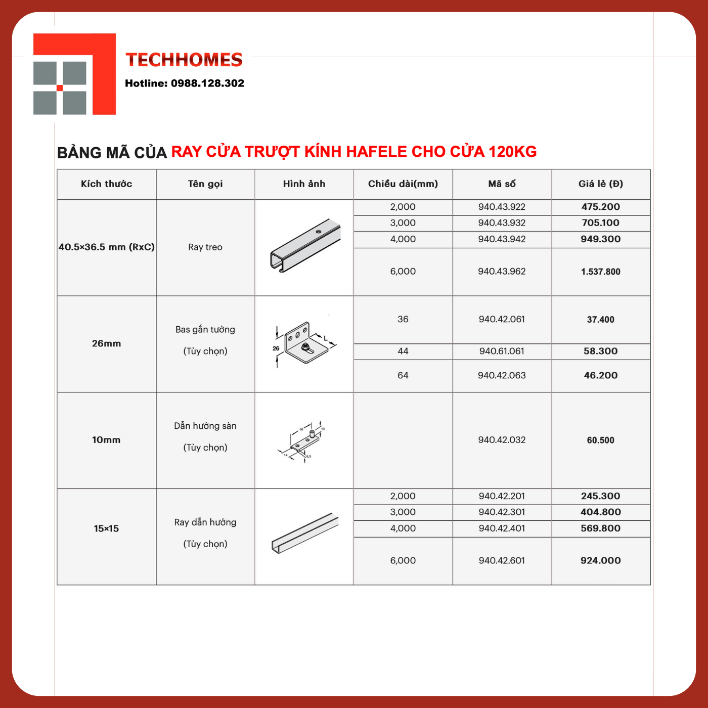 PHỤ KIỆN TRƯỢT GIẢM CHẤN HAFELE 