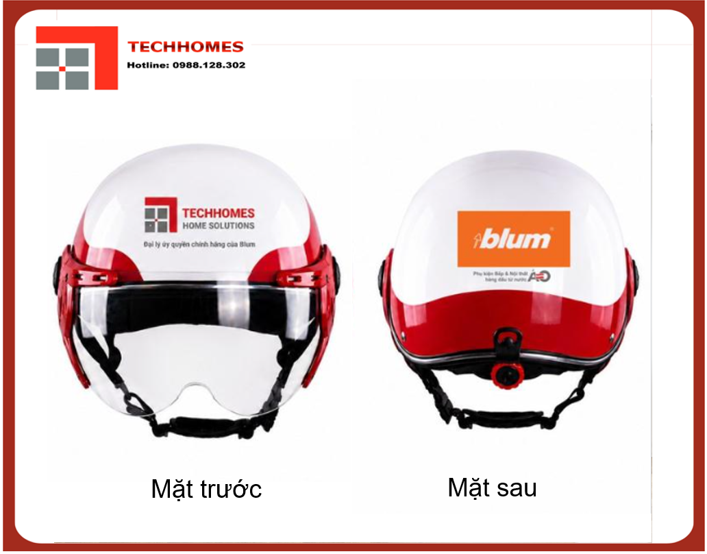 Quà tặng nón bảo hiểm cao cấp khi mua phụ kiện Blum tại Techhomes VN