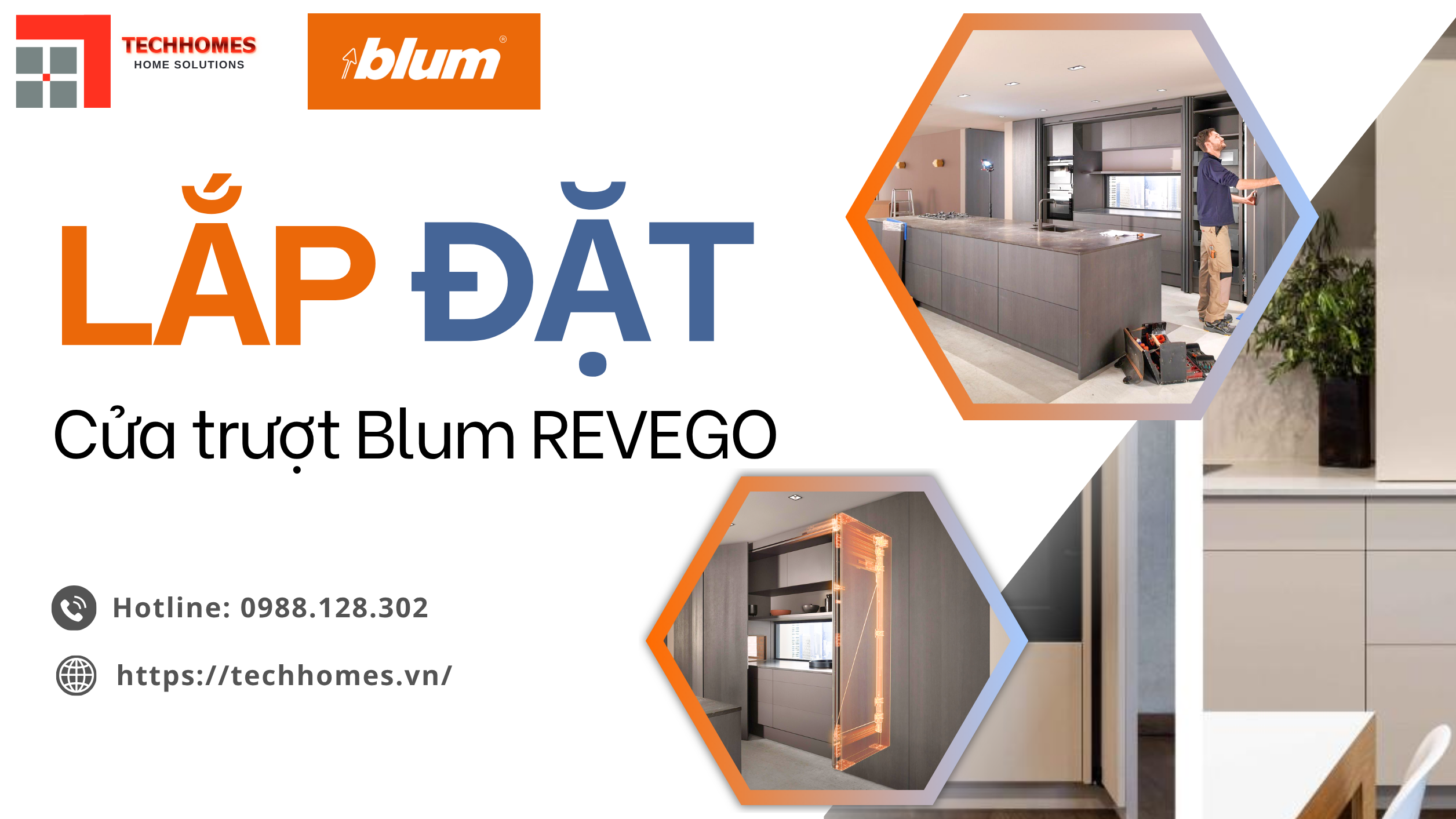 QUY TRÌNH LẮP ĐẶT HỆ CỬA TRƯỢT GIẤU CÁNH BLUM REVEGO CHUẨN KỸ THUẬT
