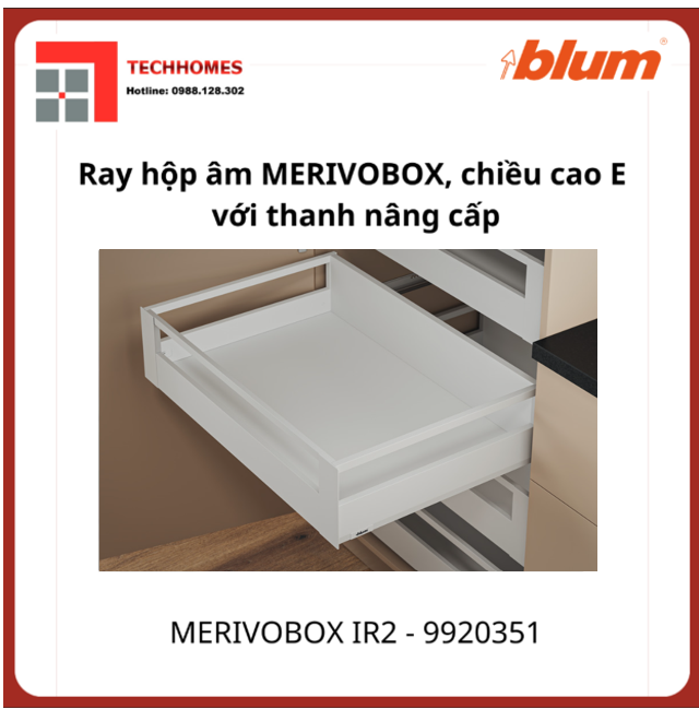 Ray hộp âm MERIVOBOX IR2, chiều cao E,9920351,trắng