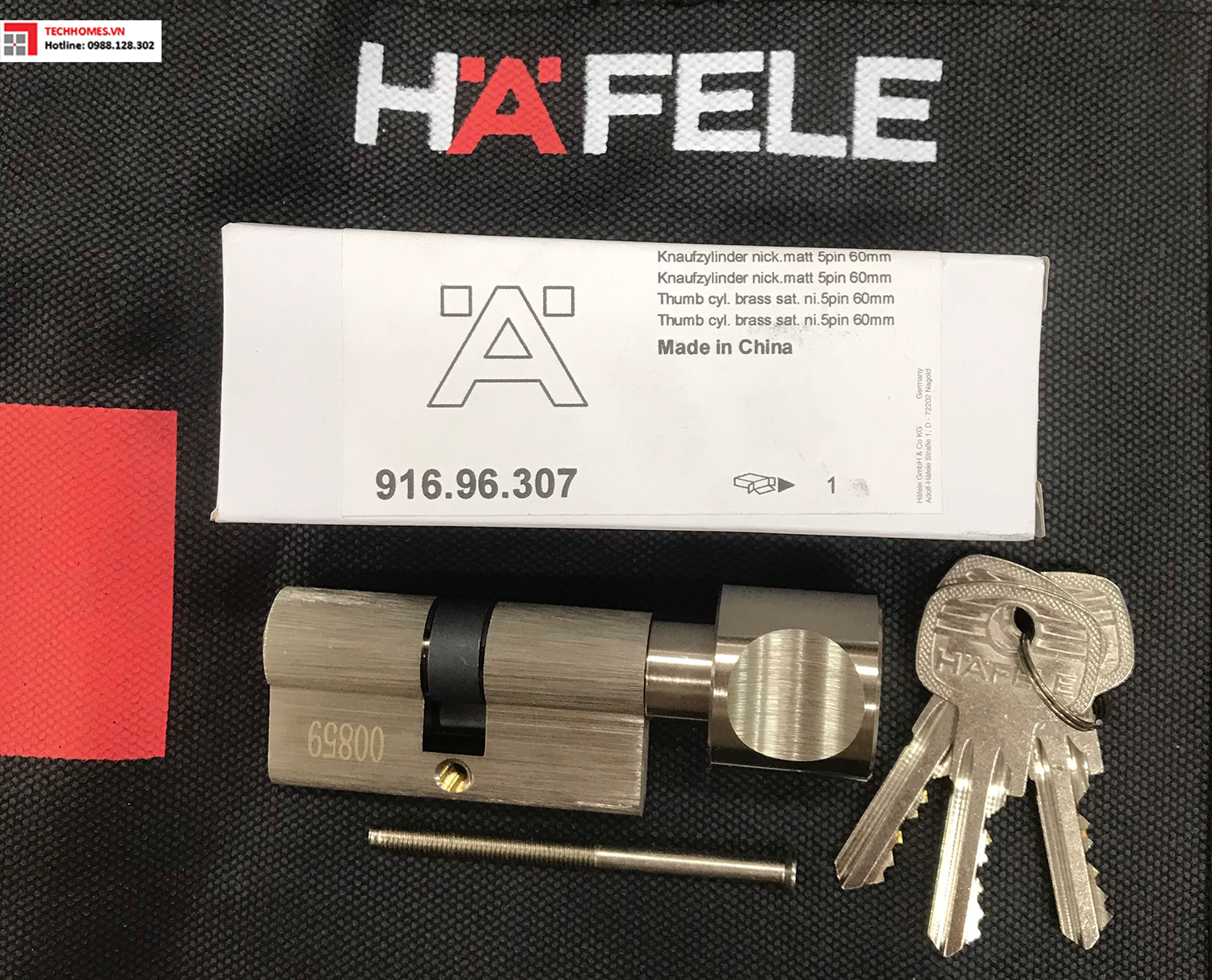Ruột khóa Hafele một đầu chìa 916.96.307