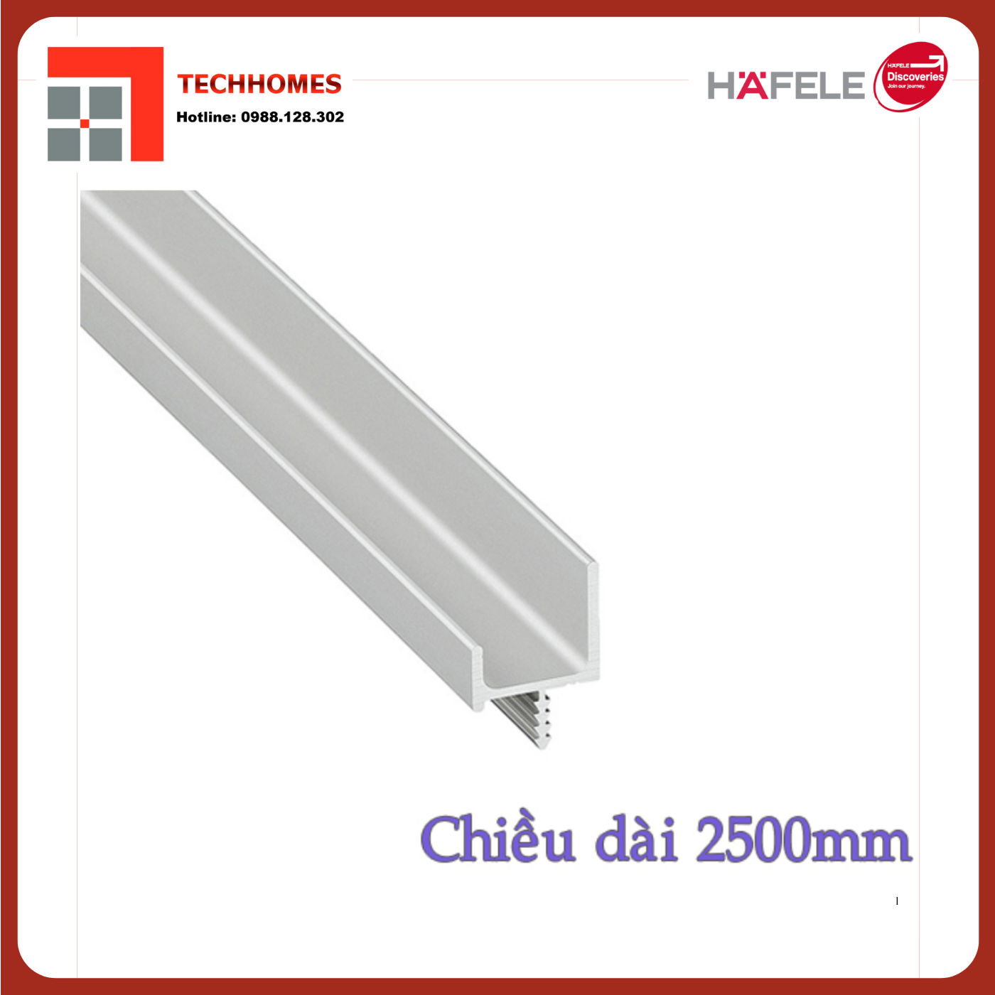 Tay Nắm Dạng Thanh Nhôm 2500mm Hafele 126.22.909