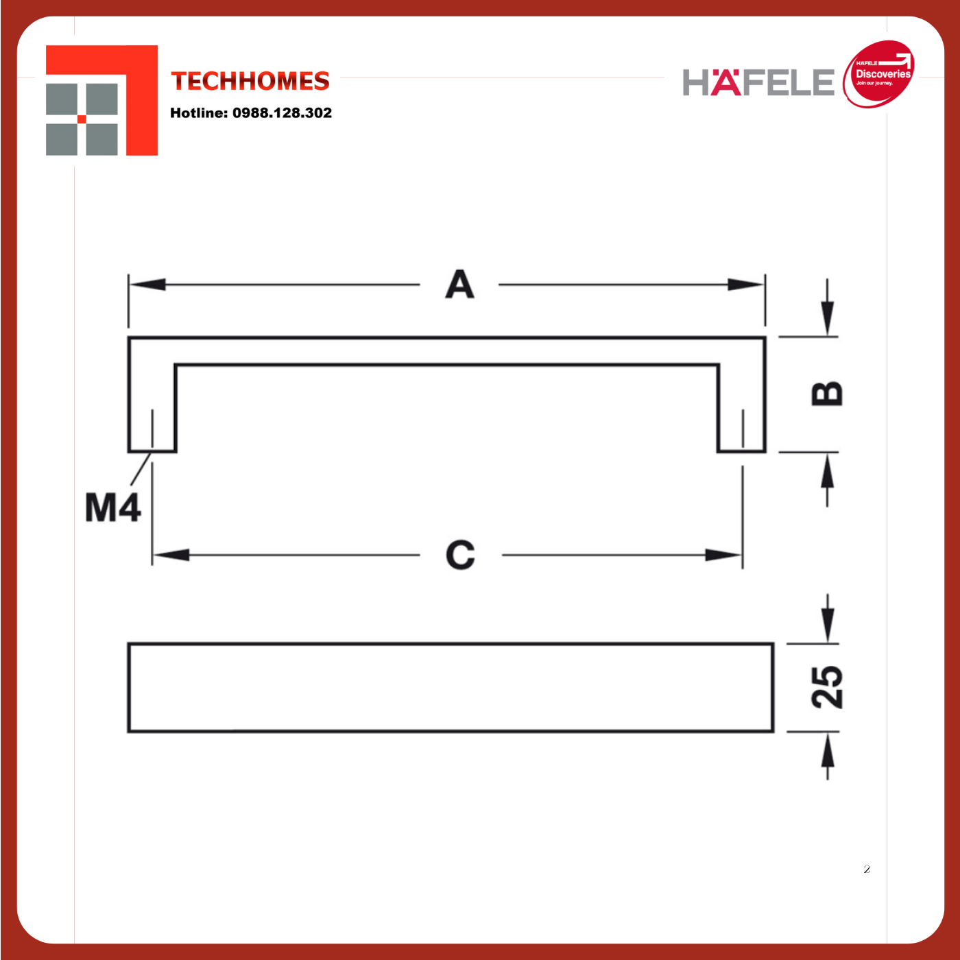 Tay Nắm Nhôm 239mm Hafele 110.73.935