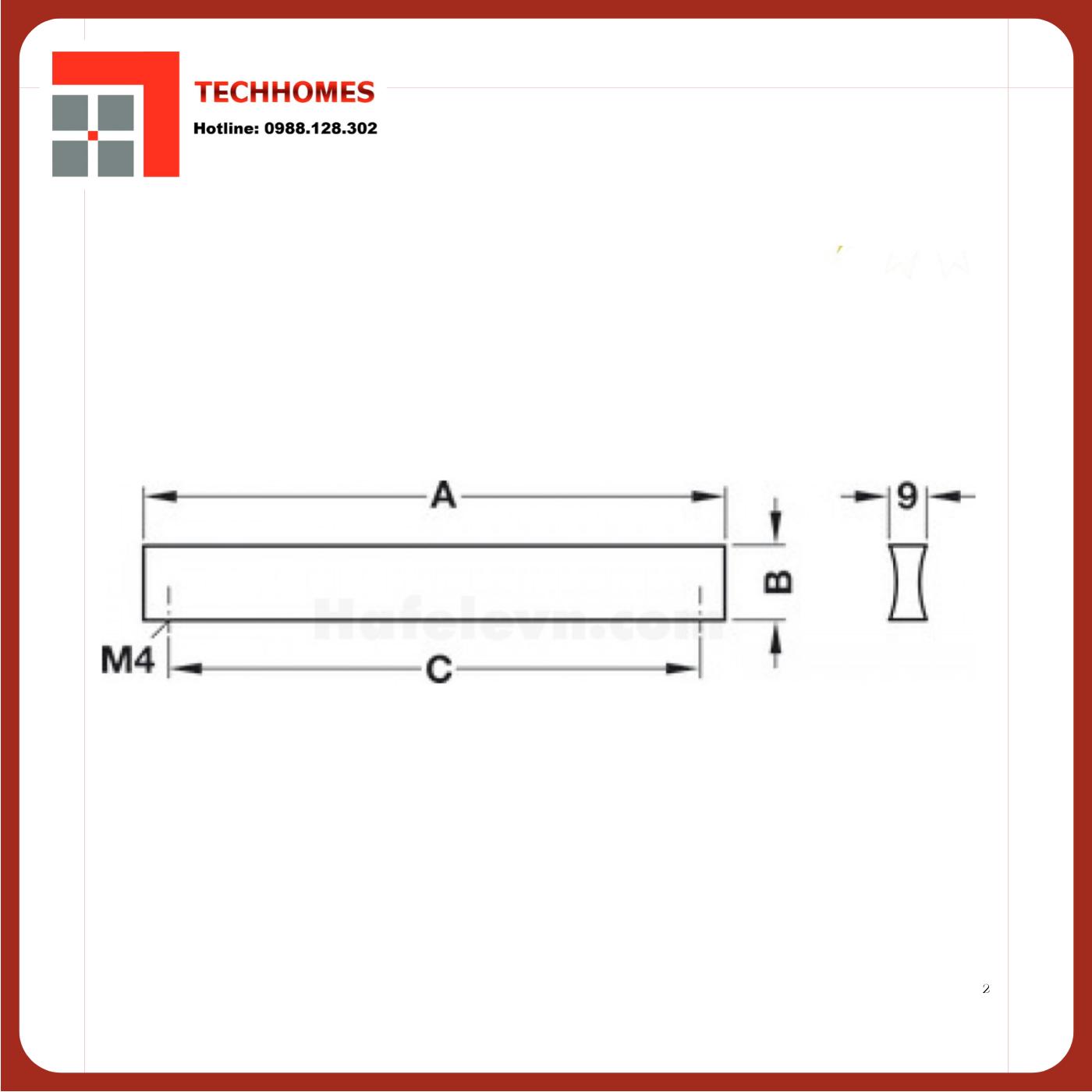 TAY NẮM TỦ 332X18MM= SẮT HÄFELE 110.72.931