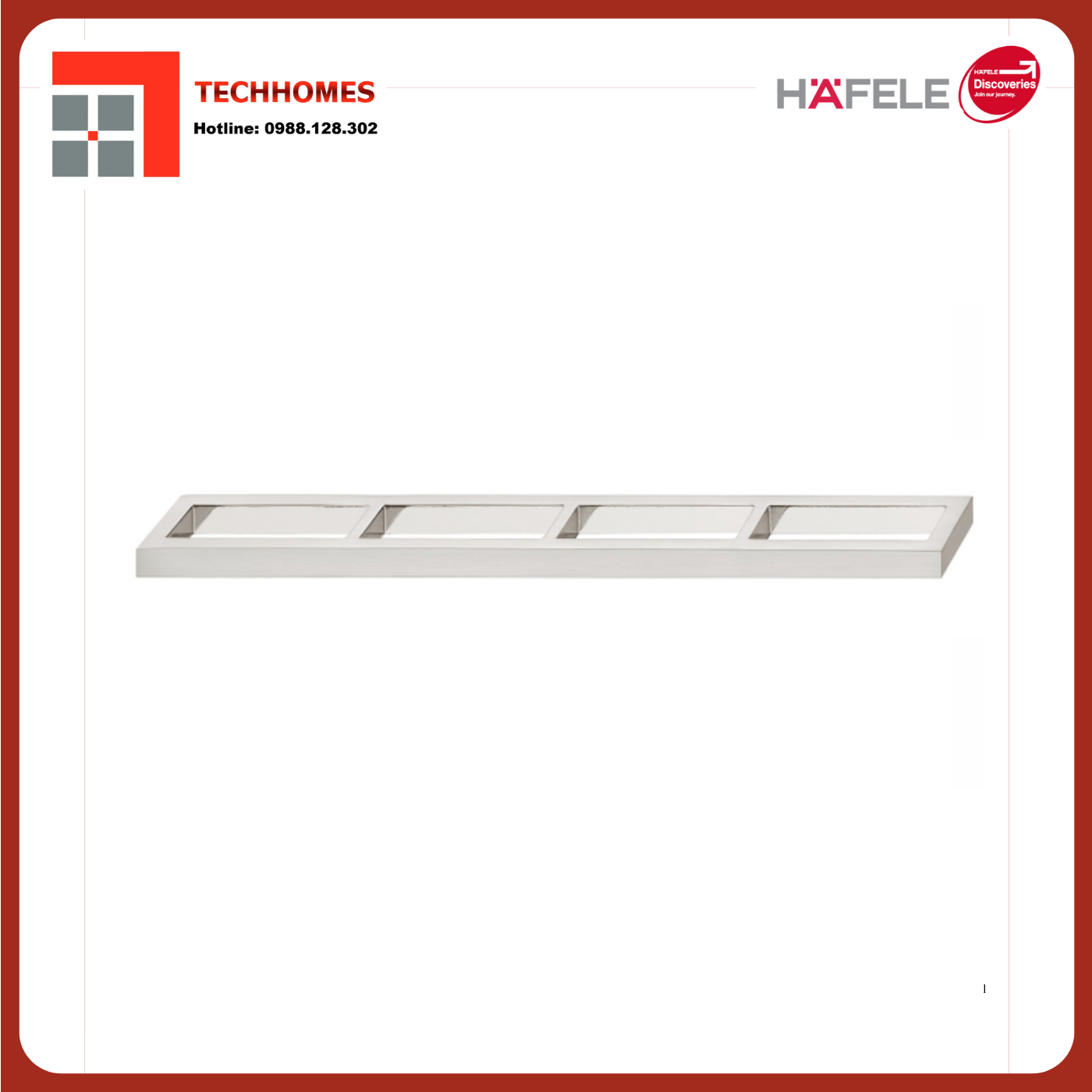 Tay nắm tủ Hafele Nicken mờ 263x24mm 110.34.679