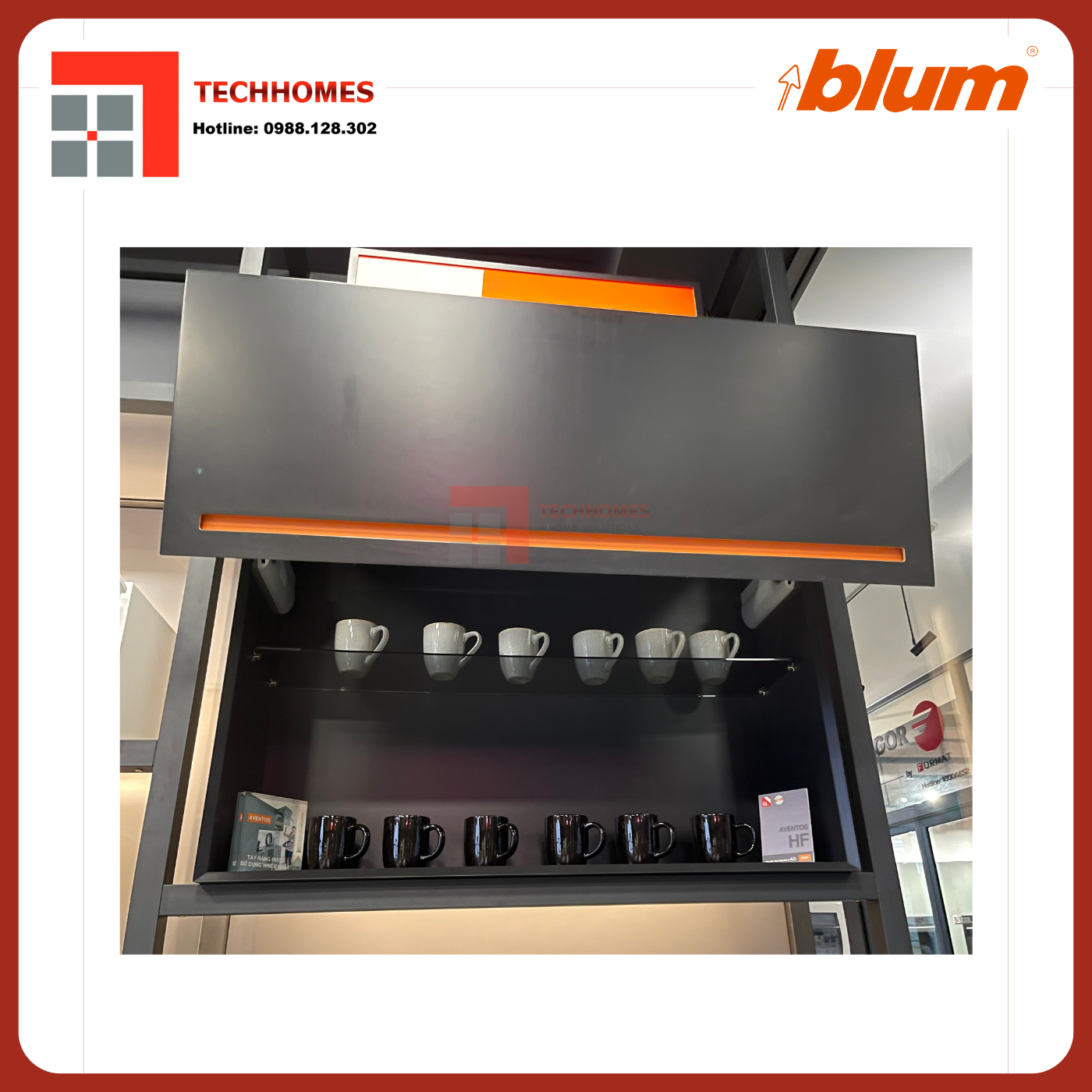 TAY NÂNG BLUM HF25 trọn bộ tay nâng Blum f25 nhập khẩu chính hãng Áo 