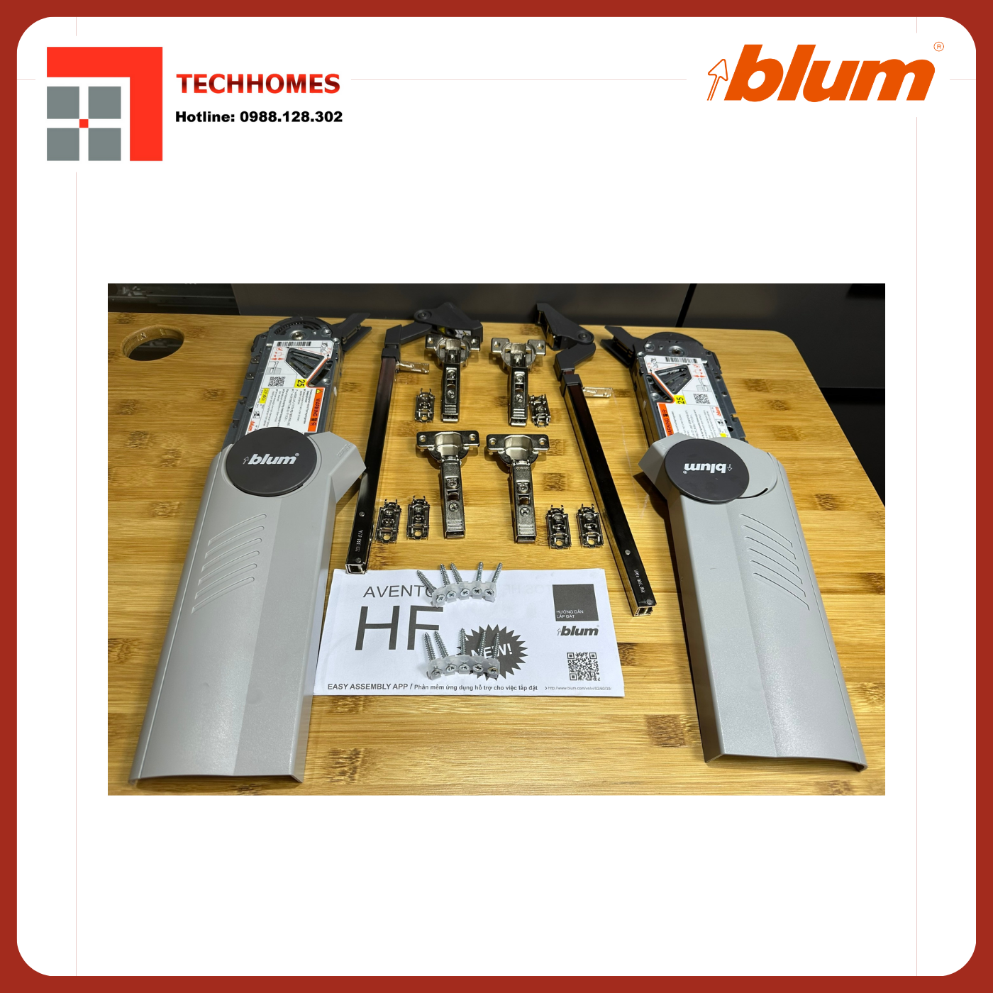 TAY NÂNG BLUM HF25 trọn bộ tay nâng Blum f25 nhập khẩu chính hãng Áo 