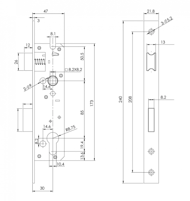 THÂN KHÓA ĐỐ NHỎ HAFELE 911.77.263