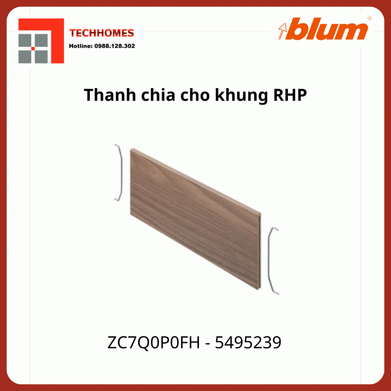 Thanh chia blum cho khung RHU, ZC7Q0P0FH,5495239, Gỗ Nebraska