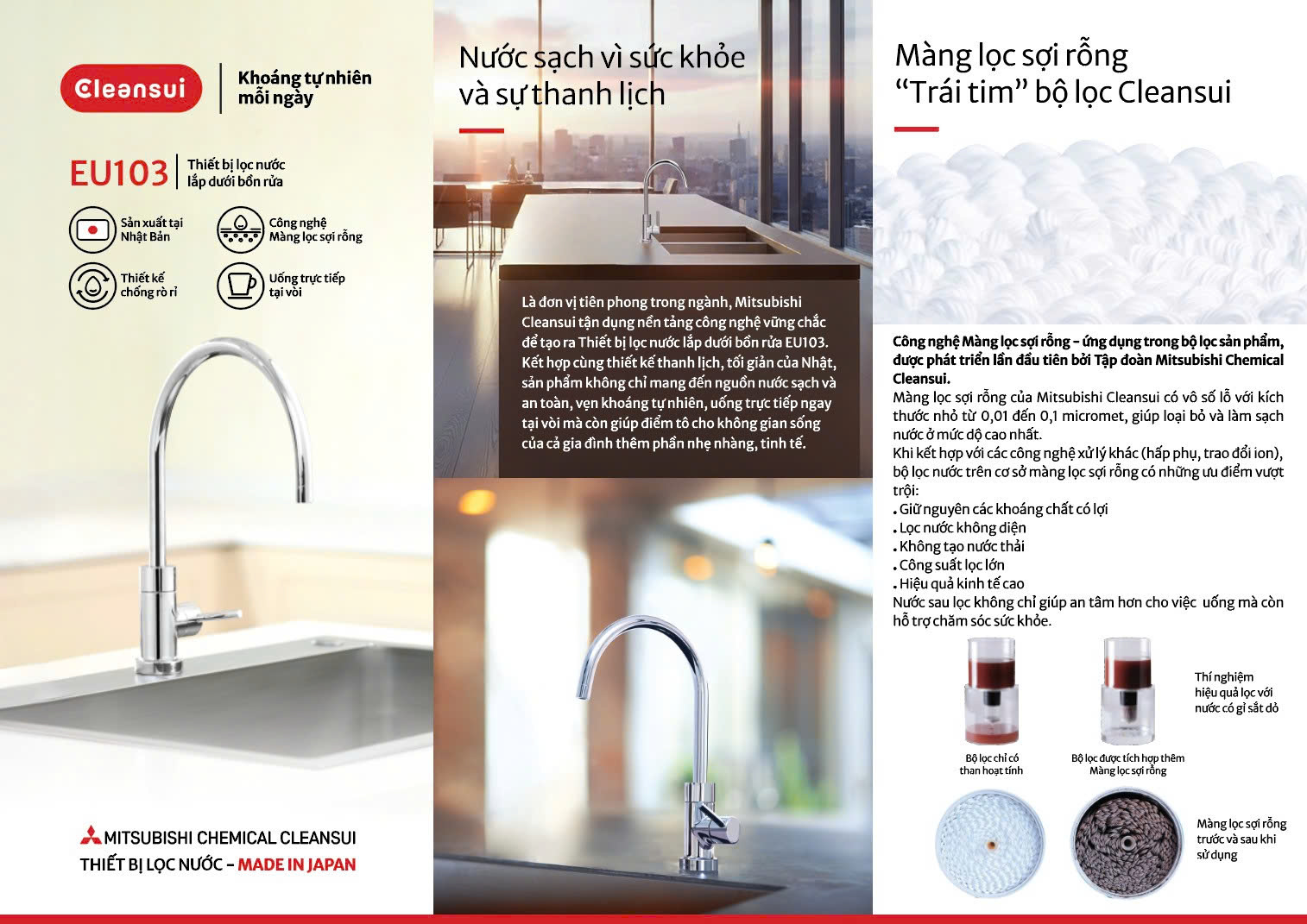 THIẾT BỊ LỌC NƯỚC LẮP DƯỚI BỒN RỬA CLEANSUI EU103