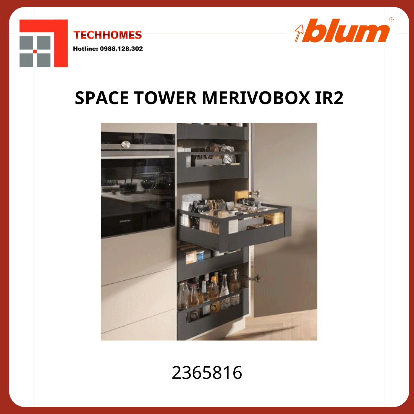 Tủ đồ khô Blum SPACE TOWER MERIVOBOX IR2, 2365816, trắng