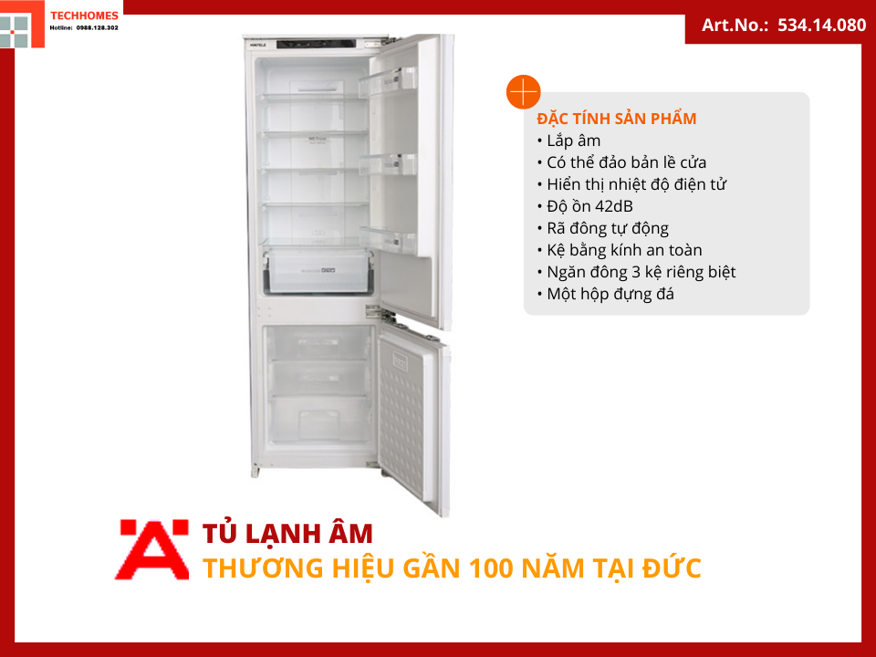 Tủ lạnh âm Tủ lạnh âm HF-BI60X mã  534.14.080