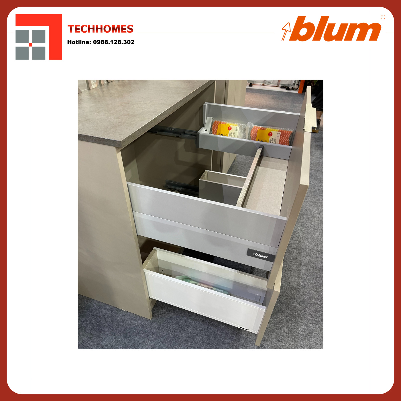 Tuyển đại lý phân phối tay nâng và ray hộp Blum Việt Nam chính hãng